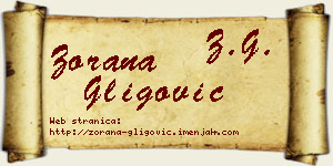 Zorana Gligović vizit kartica